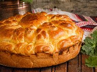 Рецепта Пухкава питка (погача) за Бъдни вечер със суха мая